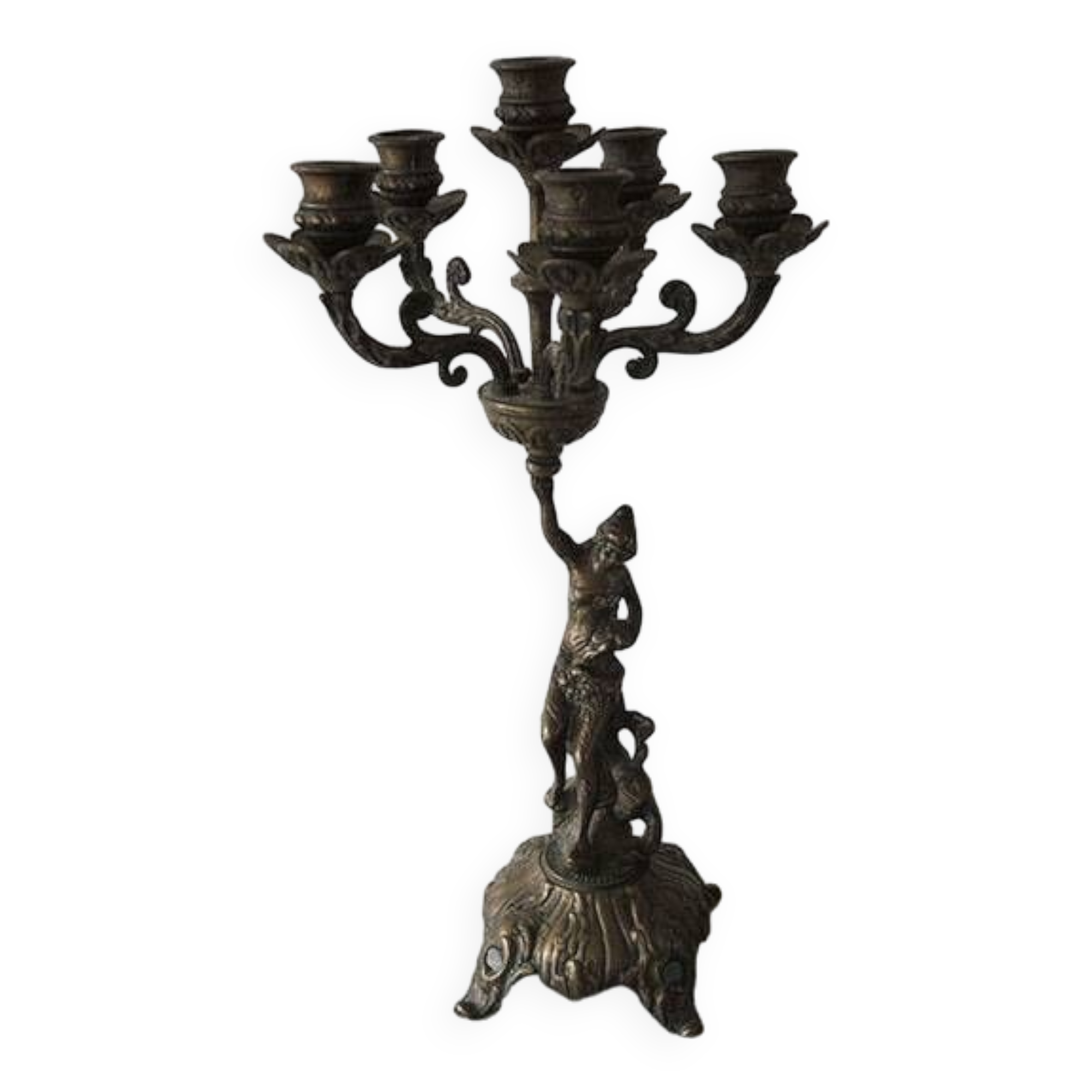 Old Bronze 6-Light Candelabra