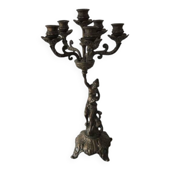 Old Bronze 6-Light Candelabra