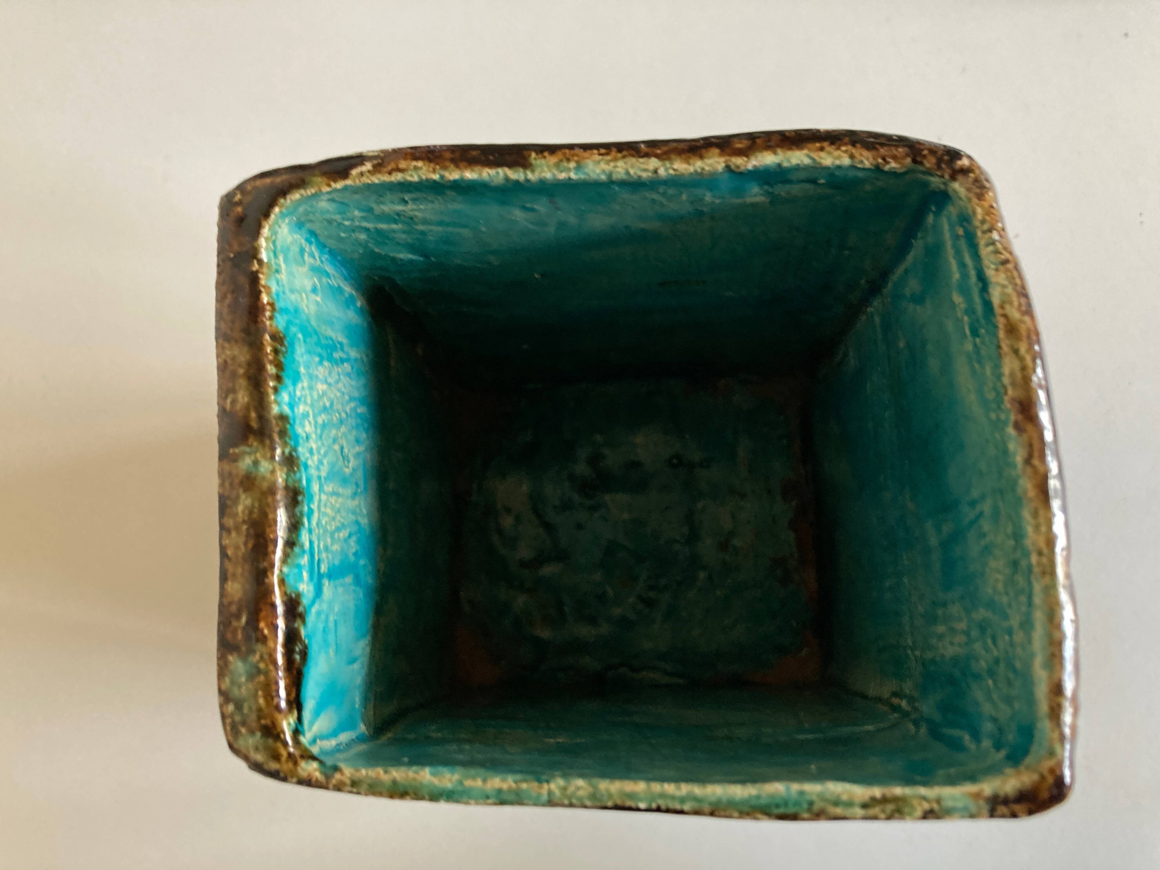 Mid century potter's vase in crystallized enameled earth