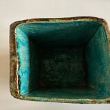 Mid century potter's vase in crystallized enameled earth
