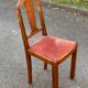 Art Deco chair in solid wood and burgundy velvet fabric