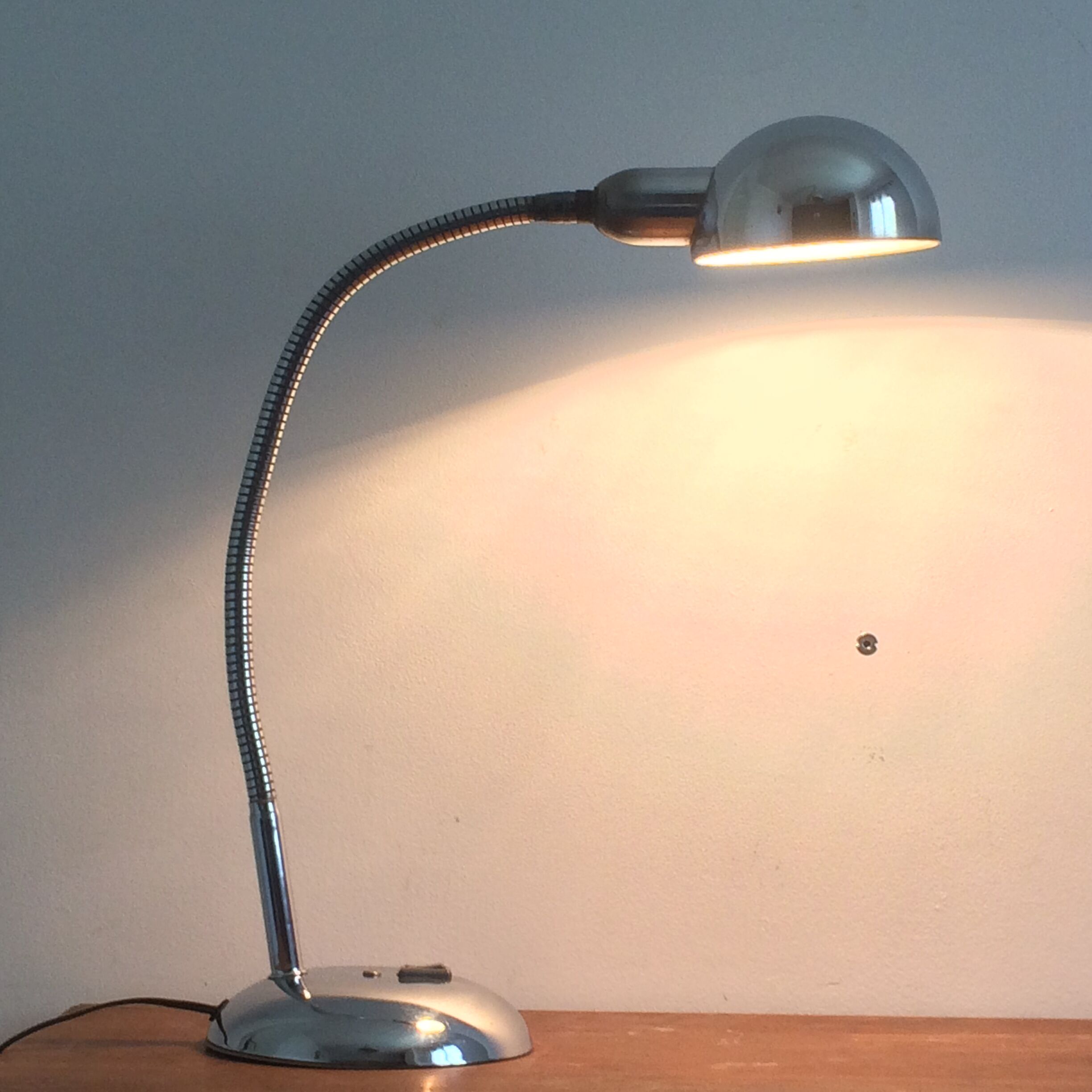 Chrome metal desk lamp Jumo 210, 1950
