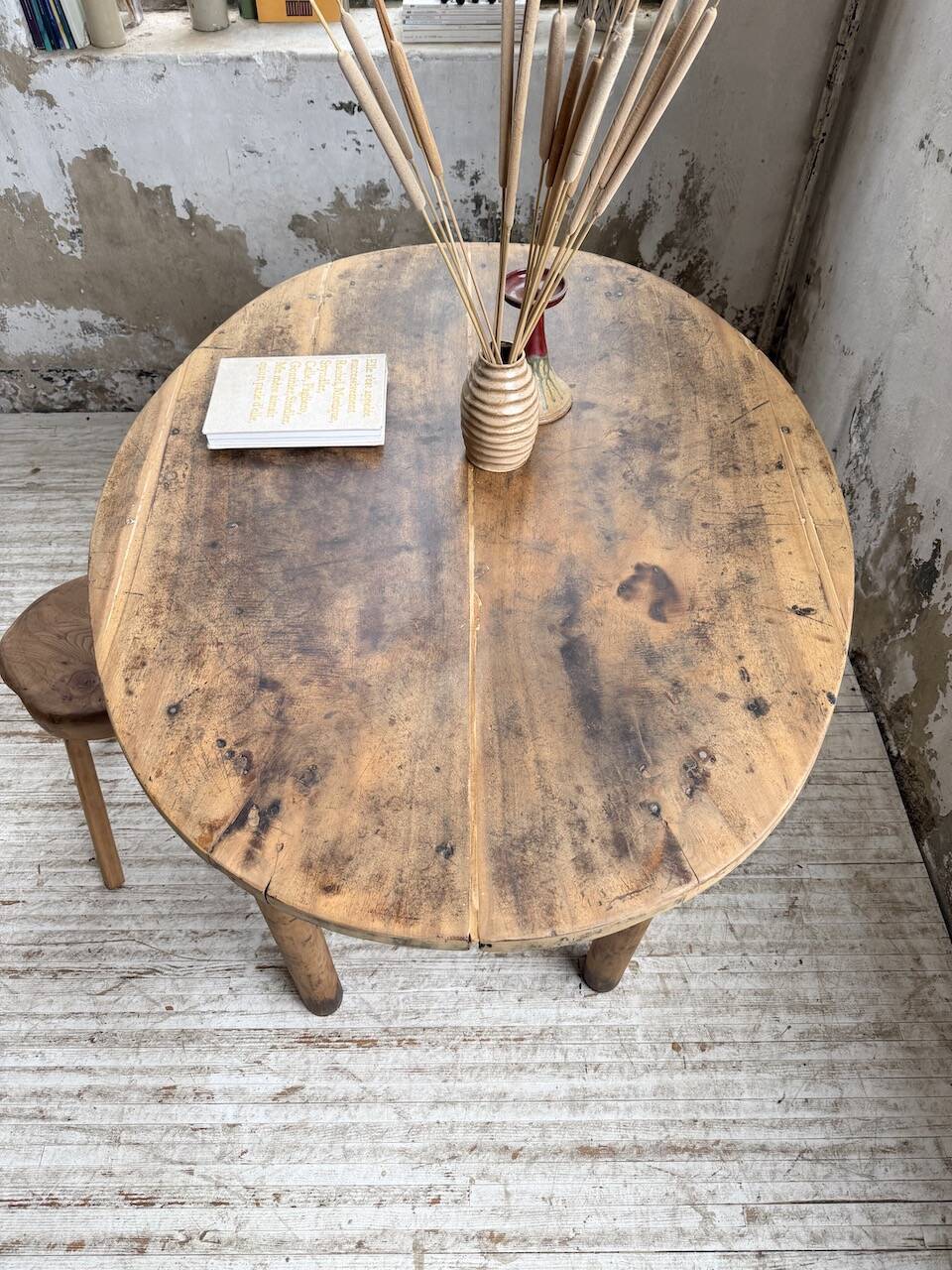 Oval walnut farmhouse table