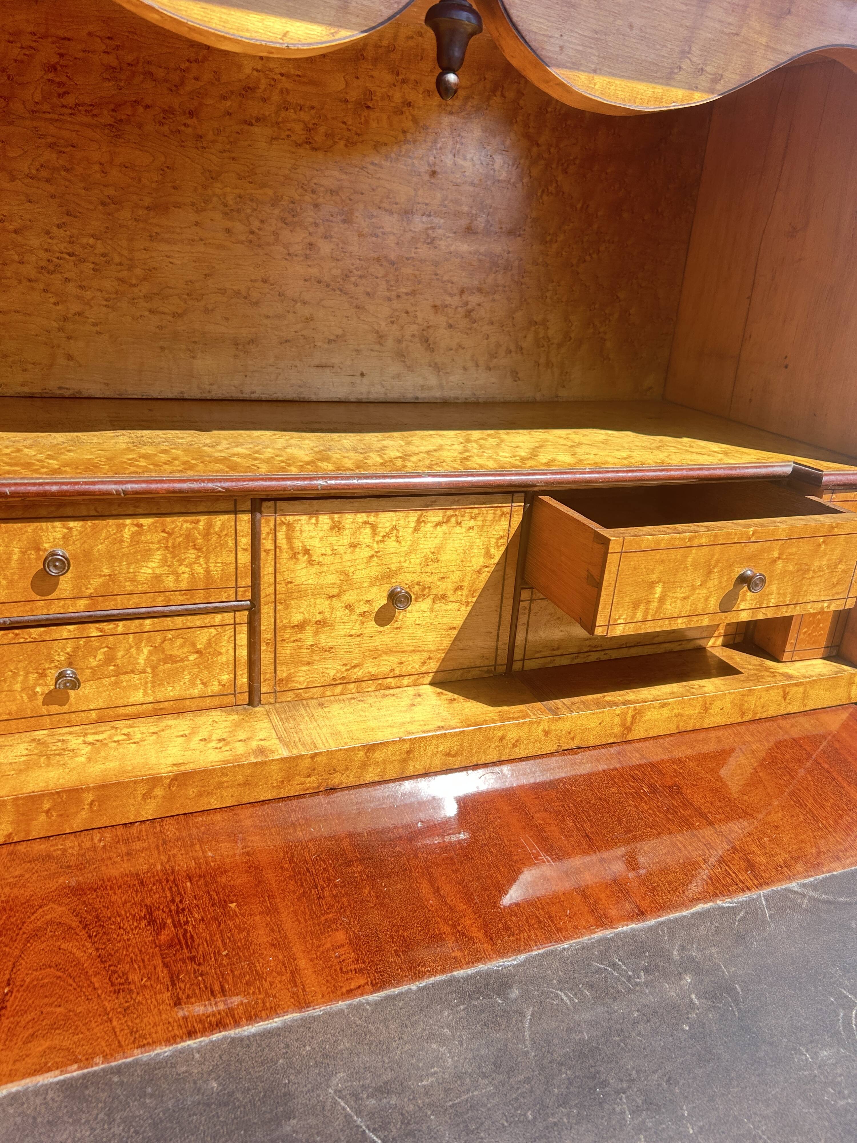 Mahogany drop-leaf secretary, Louis Philippe