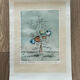 Original Engraving Bernard Louedin 1978 "Thistles of the Marsh" Signed Numbered
