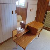 Console dressing table - hall furniture - drawer and mirror - 60s - vintage - modernist