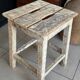 Old wooden stool with square seat