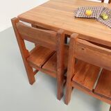 Set of table and 4 chairs, 60s mountain furniture