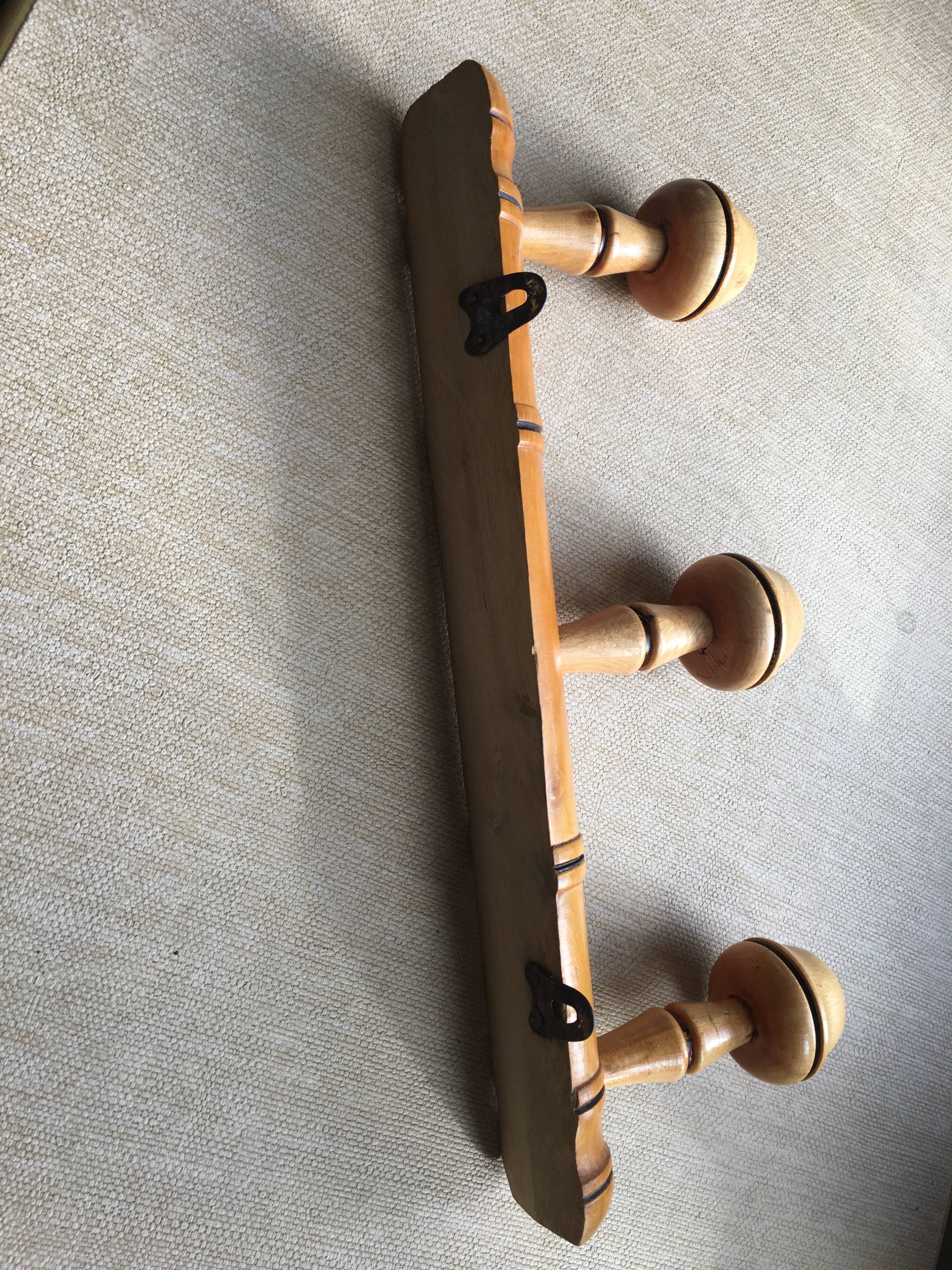 Porte-manteau 3 patères imitation bambou vintage