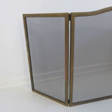 3-panel brass fireplace screen 70s