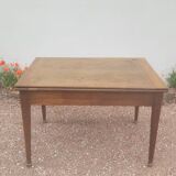 Rustic farm table called "Portefeuille" in solid oak 19th - 1m48x1m08