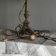 Old brass foot lamp and period lampshade