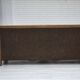 1950s, Danish 3-seater sofa, furniture wool, solid carved oak wood.