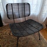Fauteuil bas en rotin