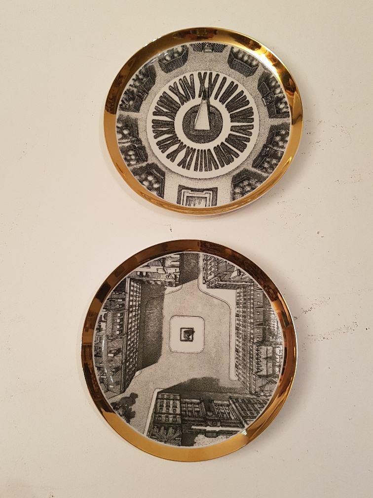 2 fornasetti porcelain plates