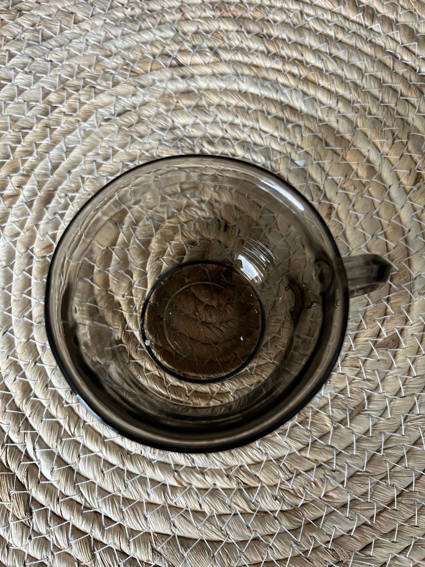 6 smoked glass coffee cups Arcoroc