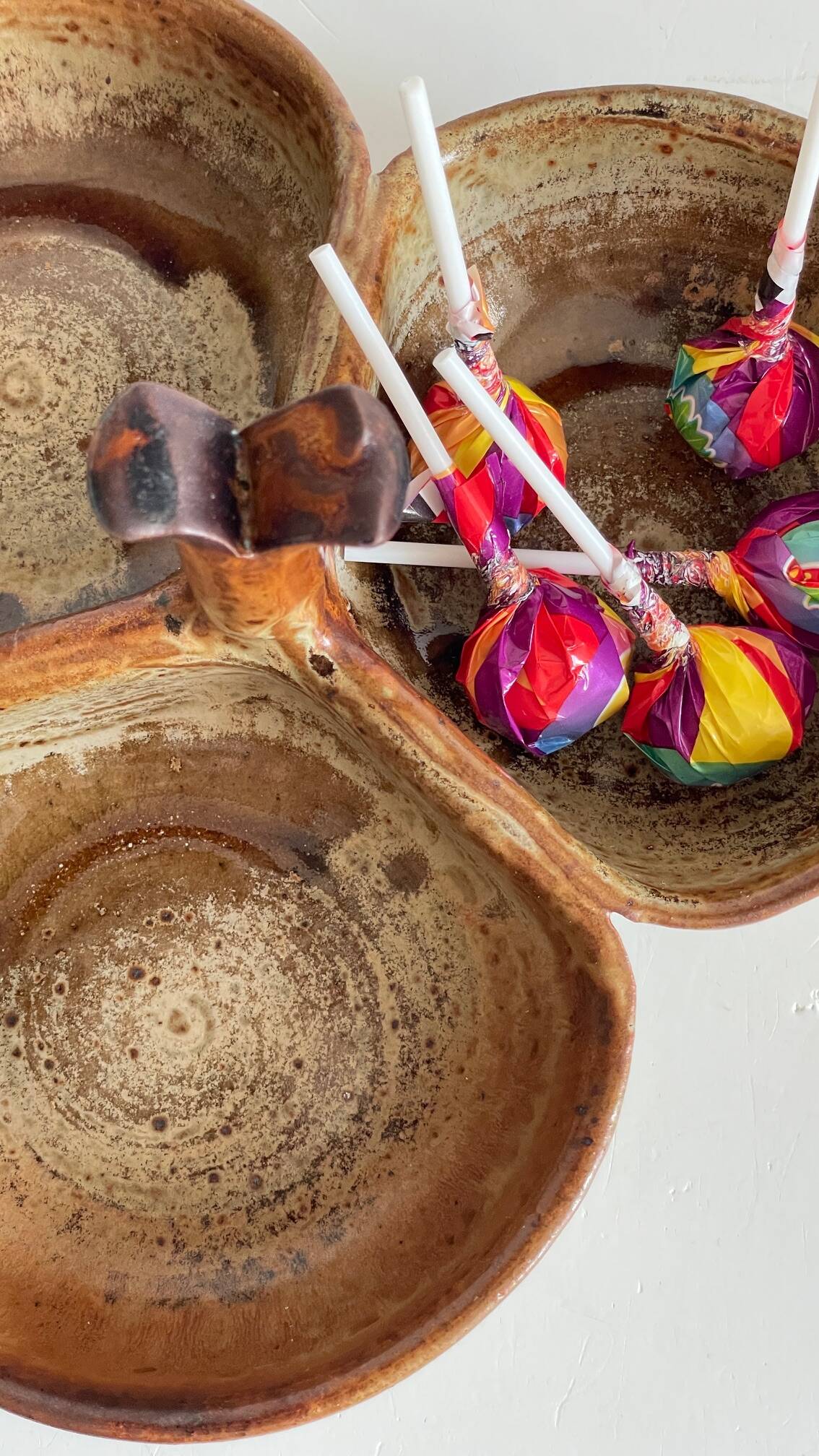 Vintage glazed stoneware appetizer dish