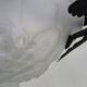 Art deco wrought iron chandelier - signed ros (degué) decoration birds