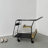 Perforated metal serving trolley style Mathieu Matégot
