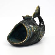 Mid Century bronze table or hand fish ashtray by Walter Bosse