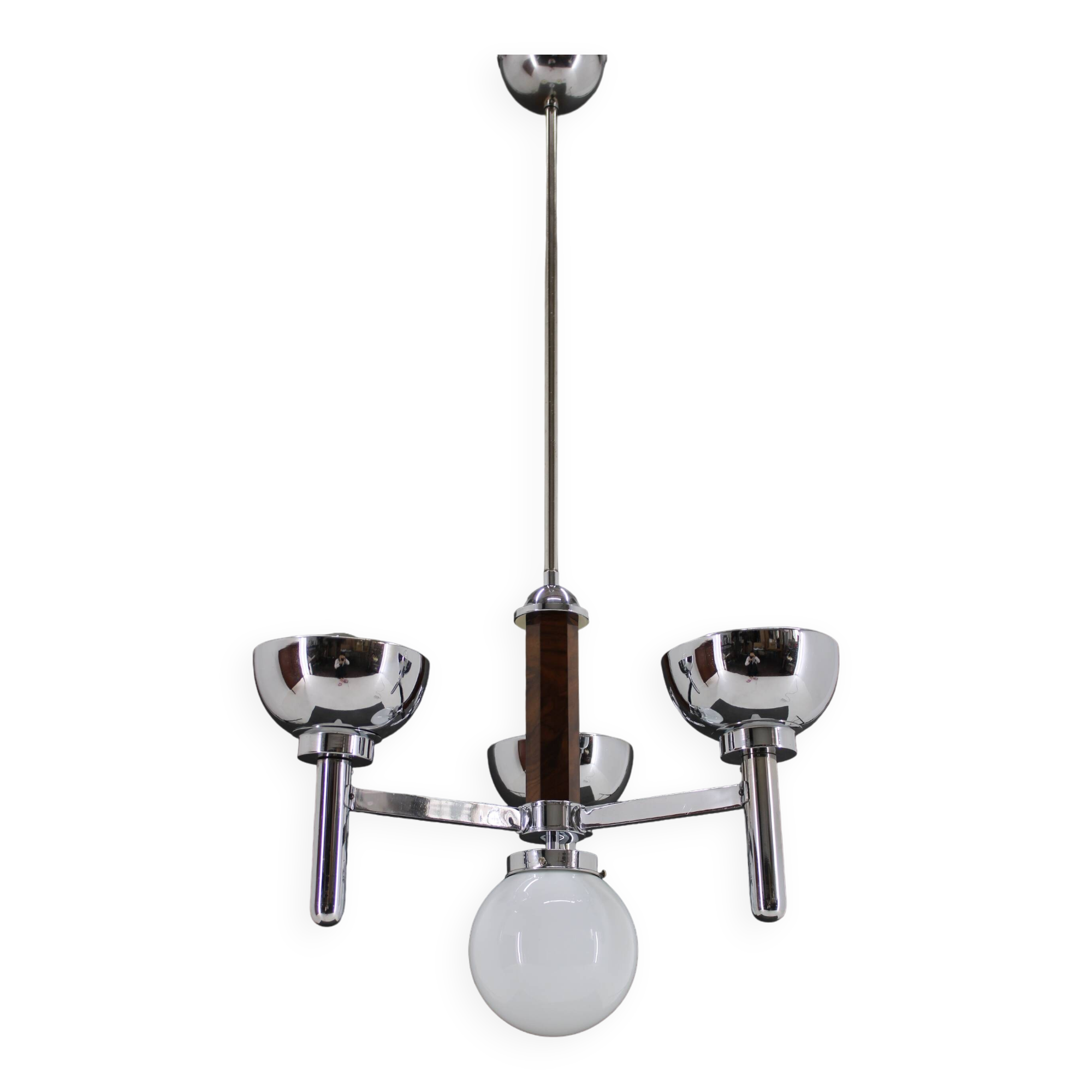 1930s Art Deco Chandelier, Czechoslovakia