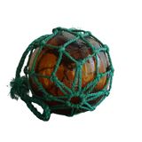 Bouée vintage française en verre ambré