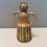 Beautiful ceramic vase in the shape of a lady, in multicolored glaze. Denmark 1970-80s