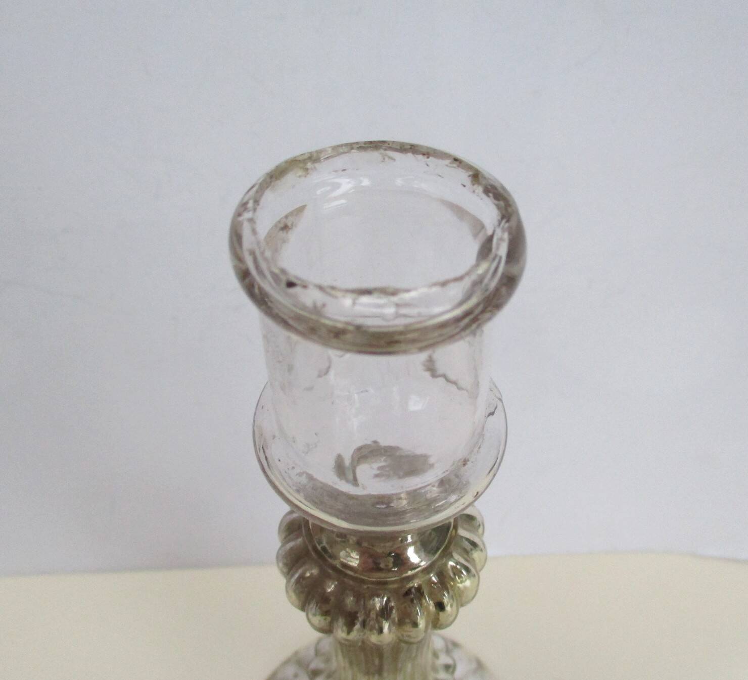 XlXth eglomisé glass candle holder