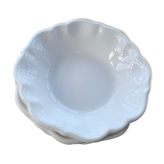 Lot of 8 hollow plates in perfect white earthenware