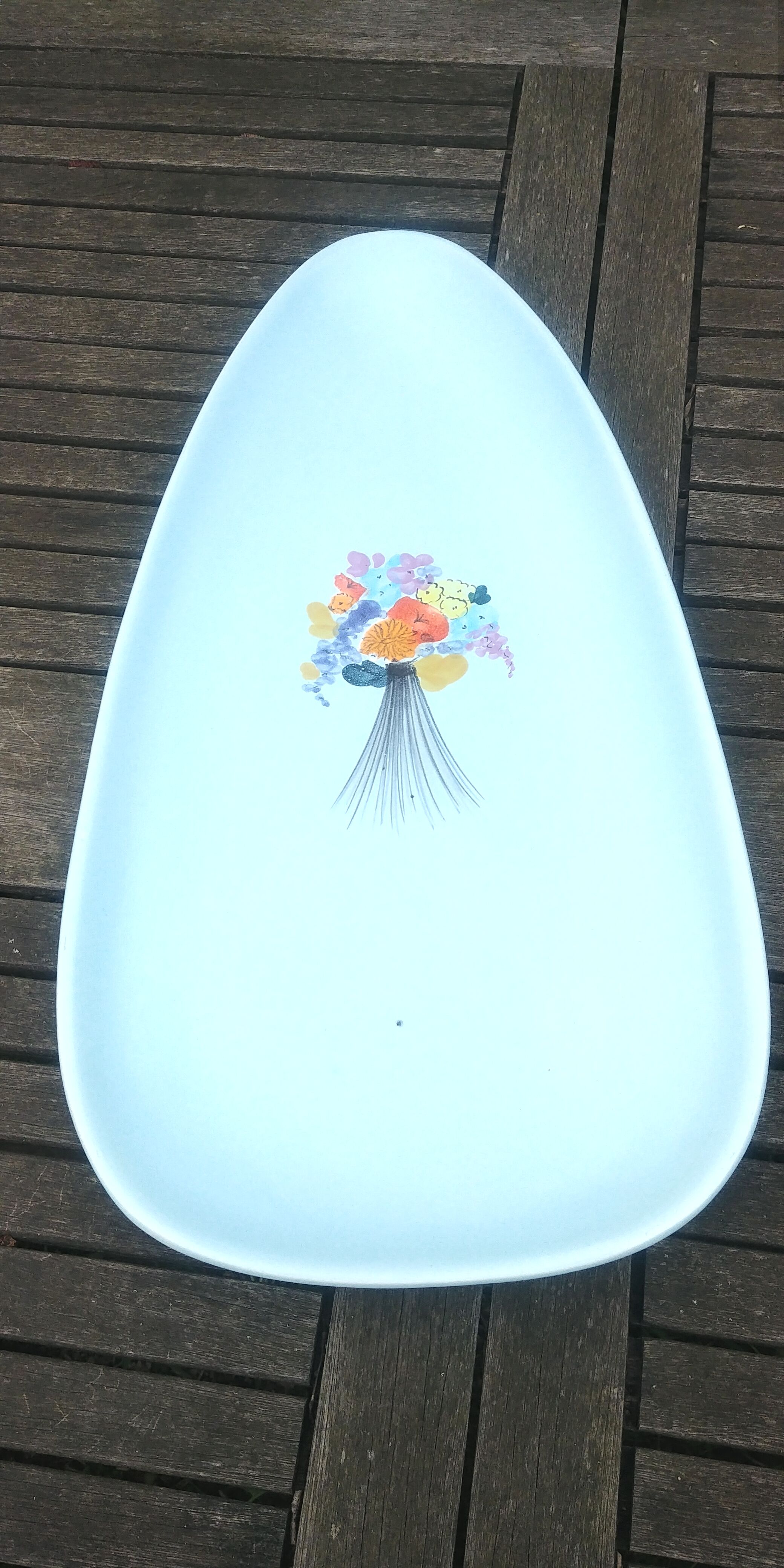 Ceramic dish from the faiencerie of M.B.F.A Pornic model sidonie blue