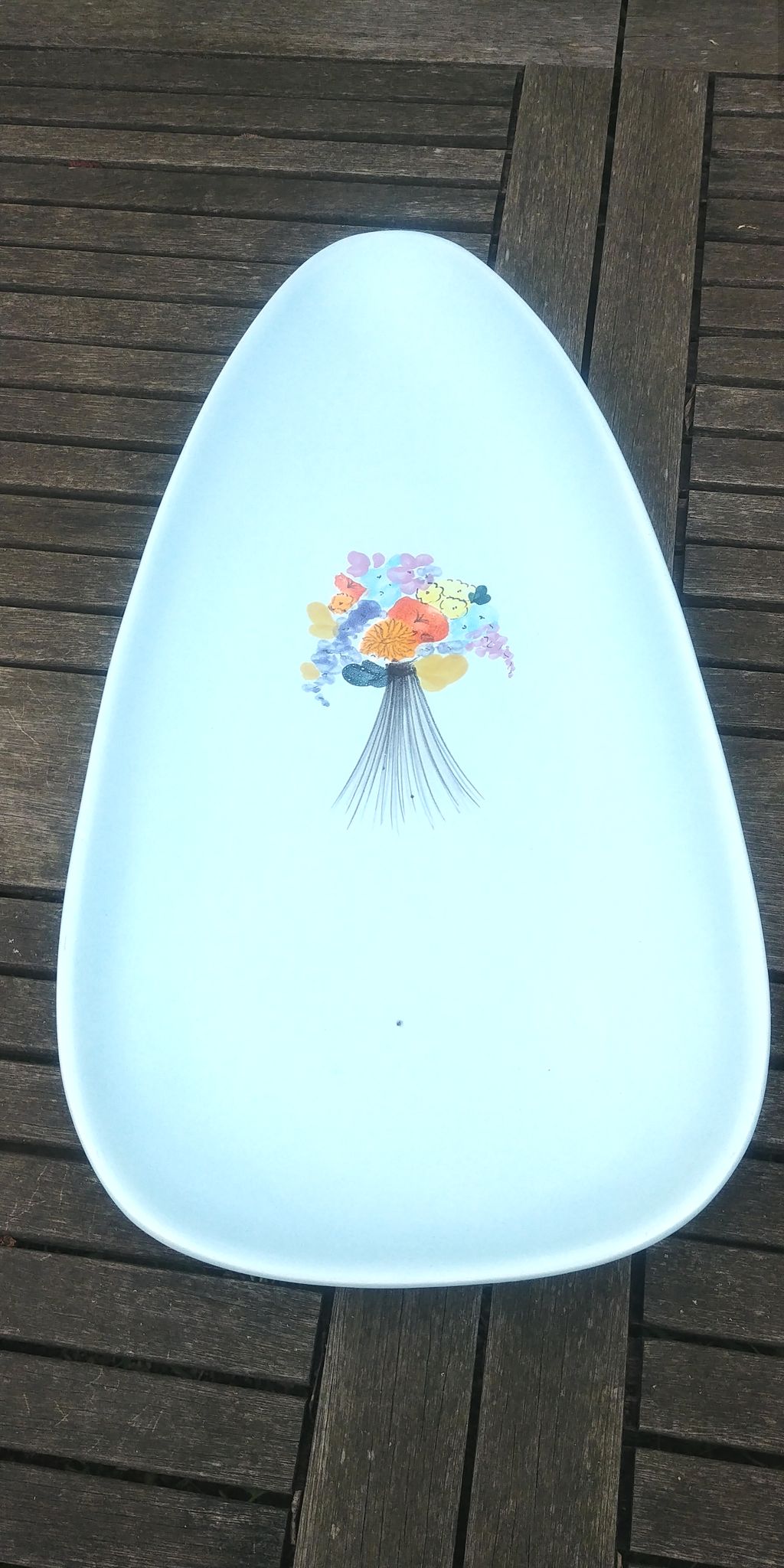 Ceramic dish from the faiencerie of M.B.F.A Pornic model sidonie blue