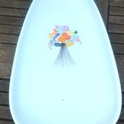 Ceramic dish from the faiencerie of M.B.F.A Pornic model sidonie blue