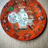 Antique cloisonné porcelain plate