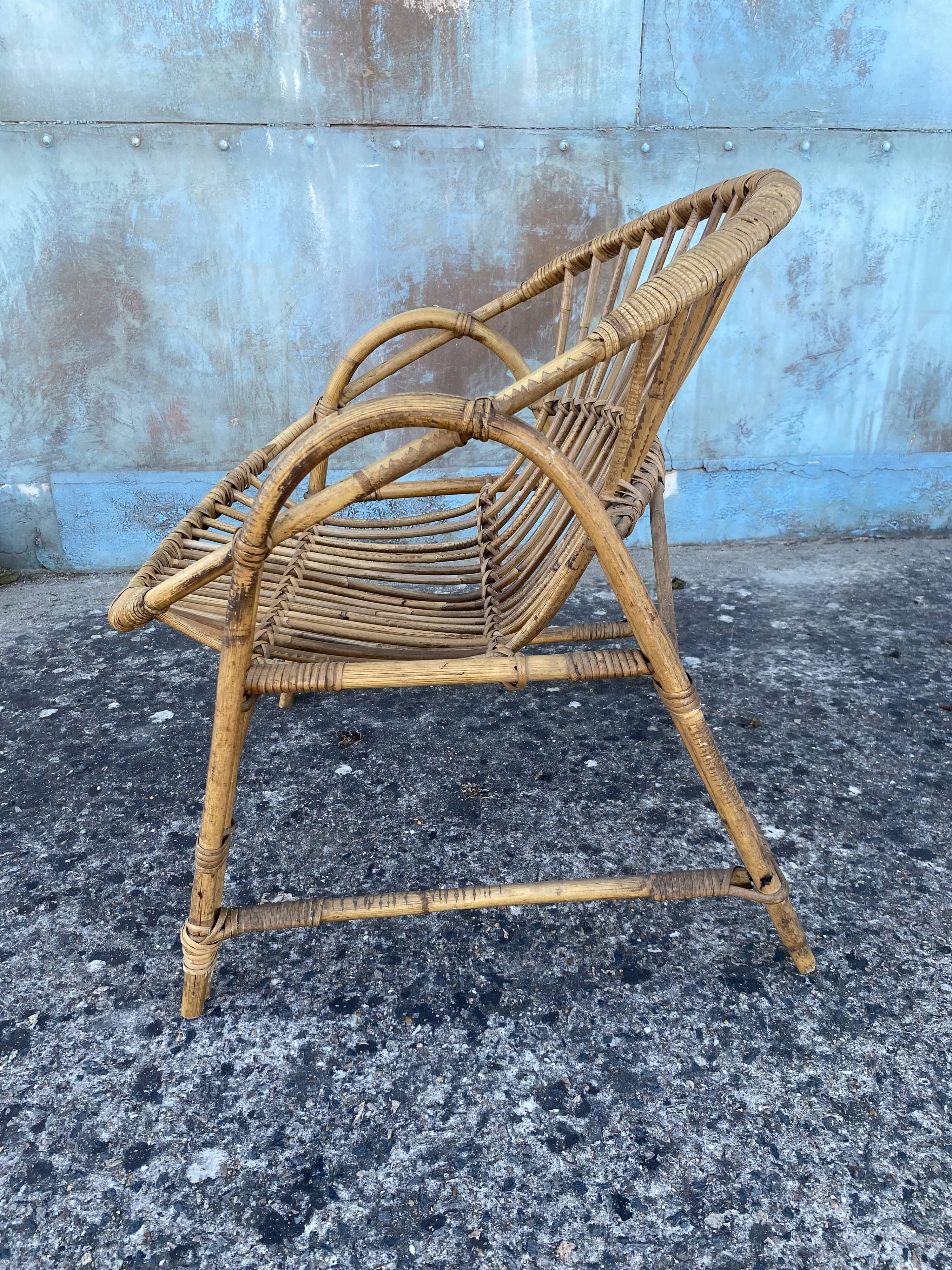 Rattan armchair