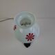 1960s Czechoslovakian milk glass oil lamp style table lamp with red windmill
