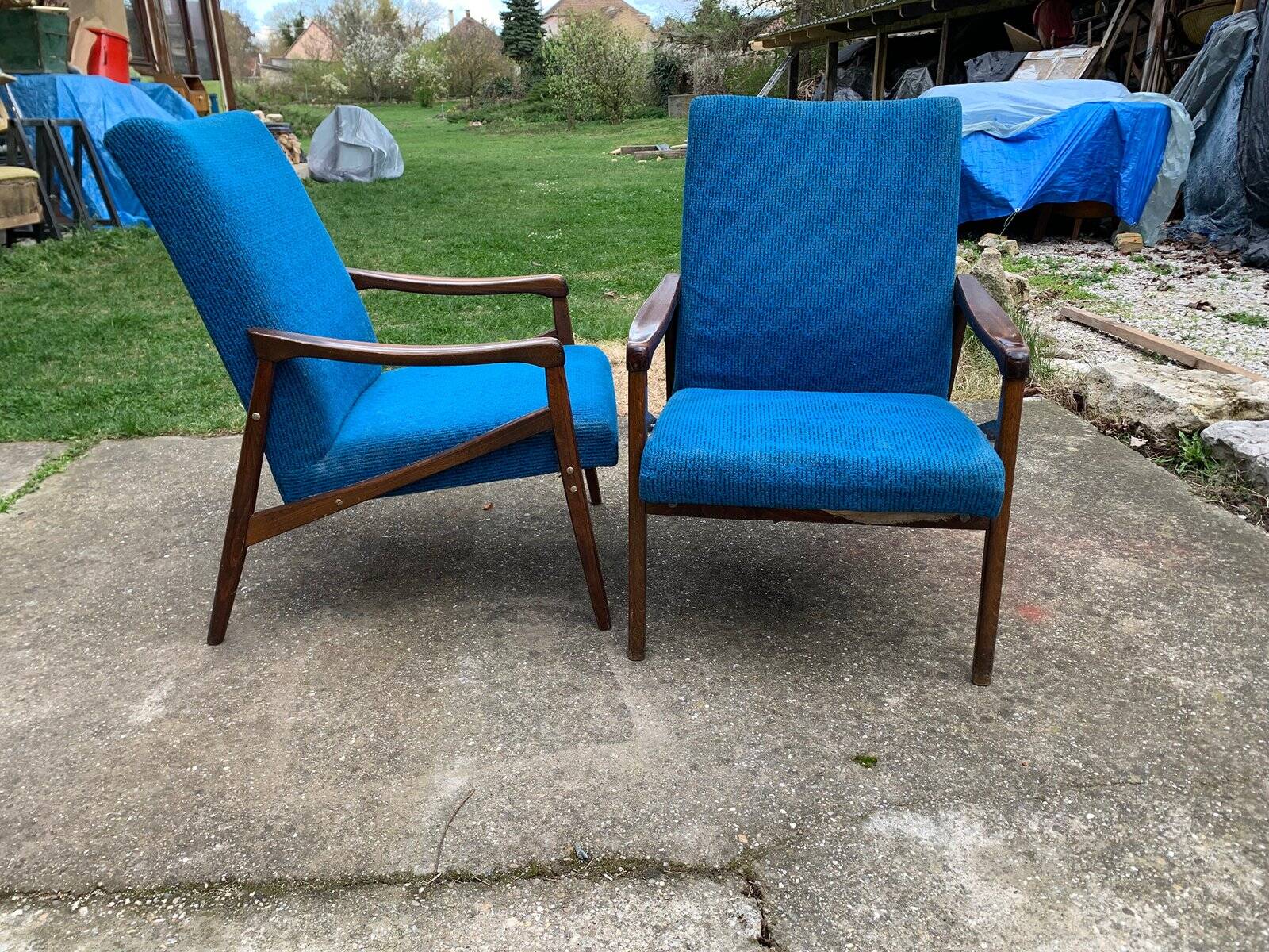 Mid-Century Armchairs by Jiroutek for Interier Praha, 1960s, Set of 2