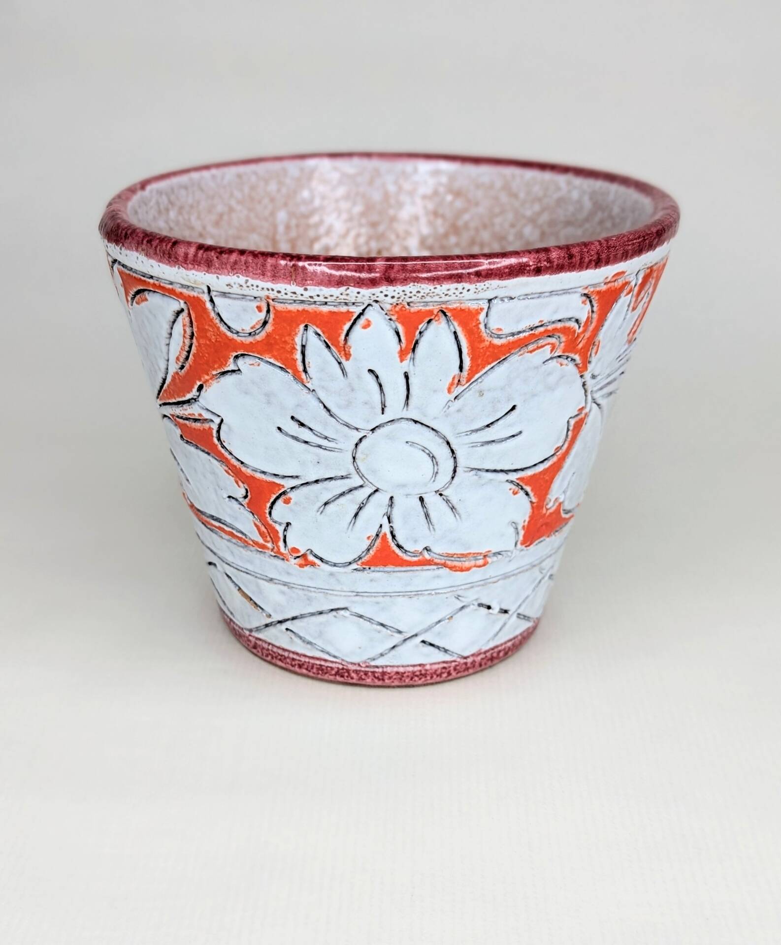 Vintage Fratellini Fanciullacci orange cache-pot