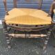 Pair of blackened wood armchairs