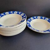 Set of 12 Badonvillier ceramic soup plates