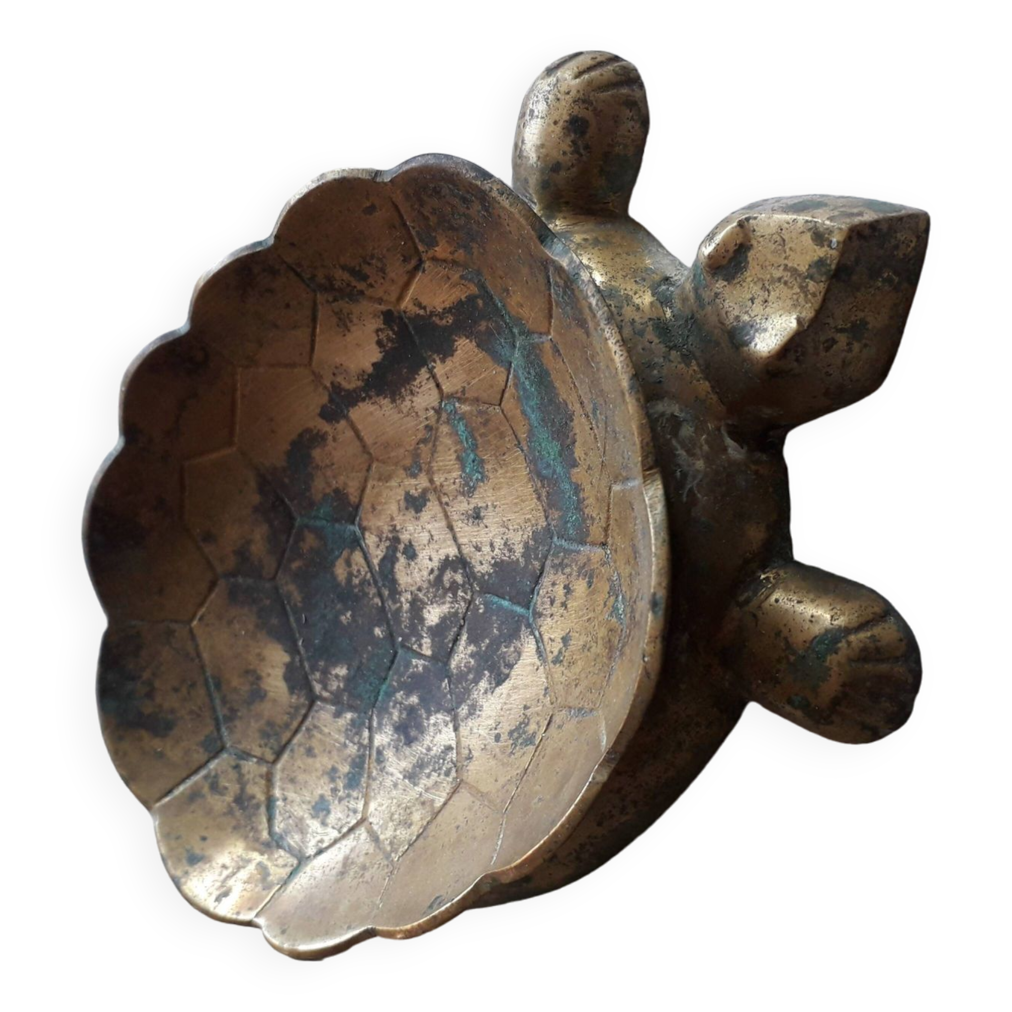 Vintage brass pocket tray in the shape of a turtle