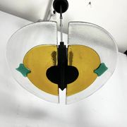 Lustre italien postmoderne en verre de Murano épais des années 80