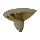 Wall lamp mod. 542bis Perzel in glass slabs cut vintage bronze frame 80