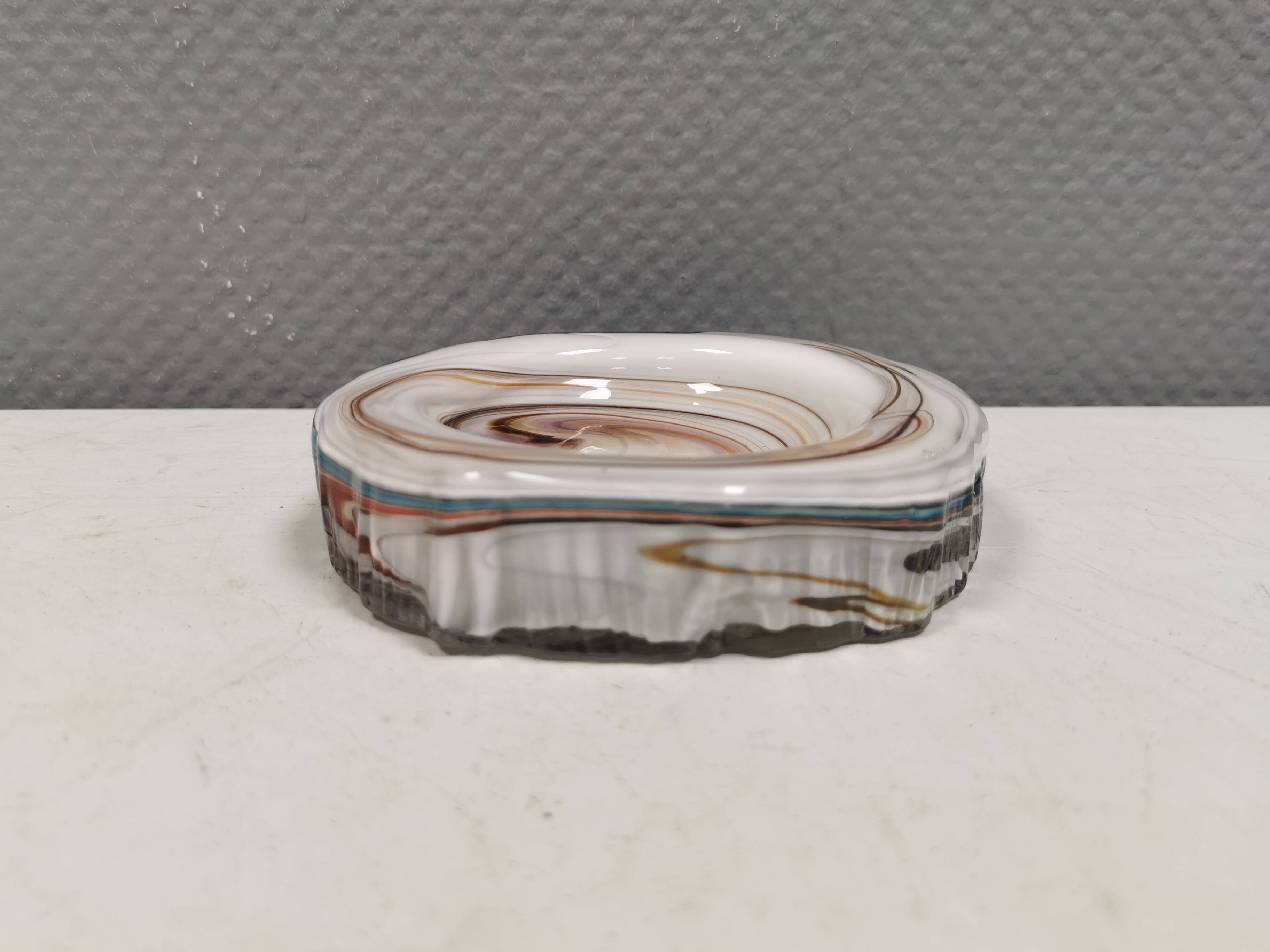 Rare glass art / ashtray by Michael Bang for Holmegaard Denmark 1968