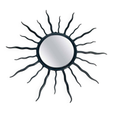 Sun mirror, wrought iron, brutalist design, 1970s.