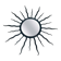 Sun mirror, wrought iron, brutalist design, 1970s.