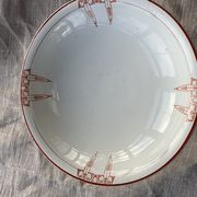 Coupe à fruits compotier en porcelaine blanche art déco
