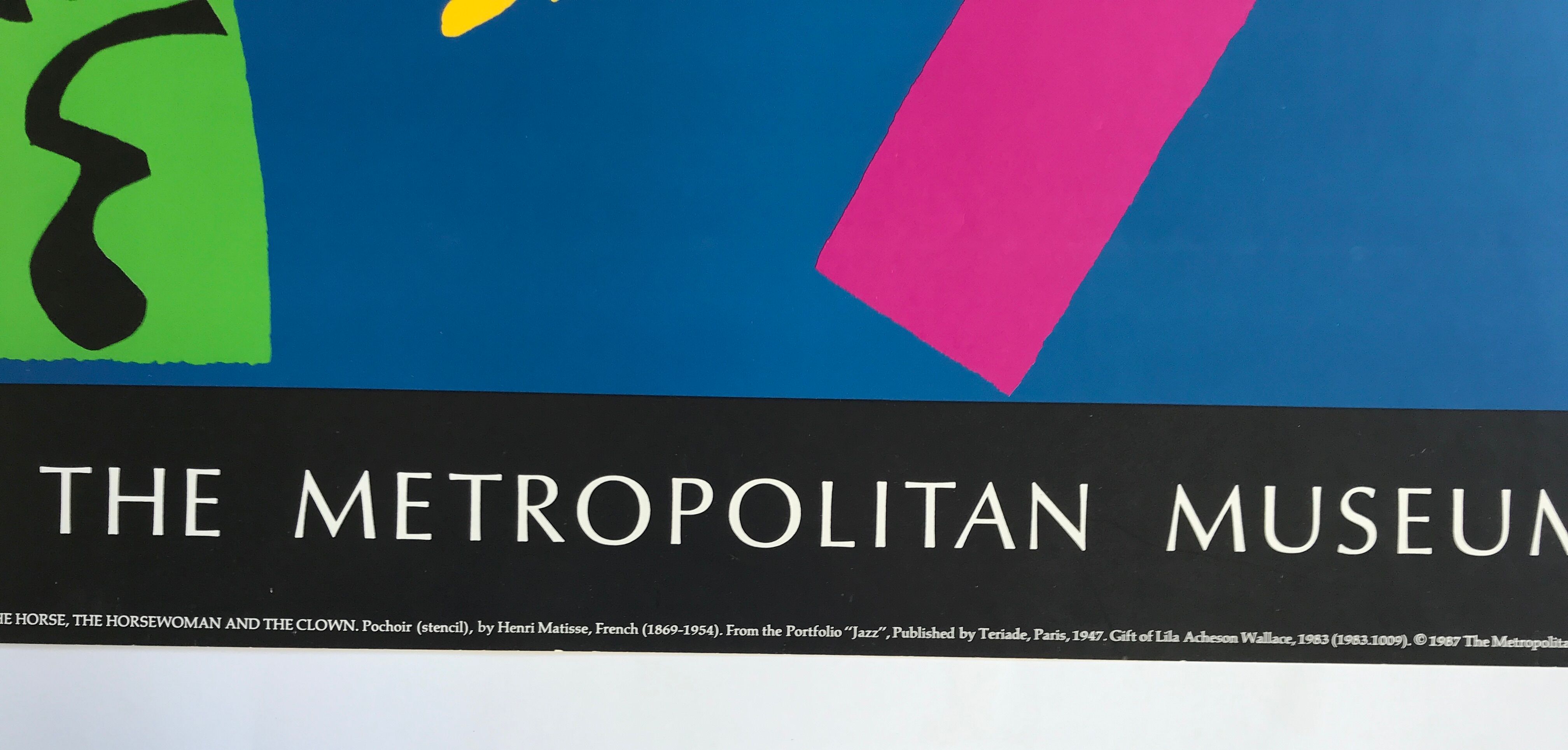 Original exhibition poster after Henri MATISSE, Moma, New York, 1987