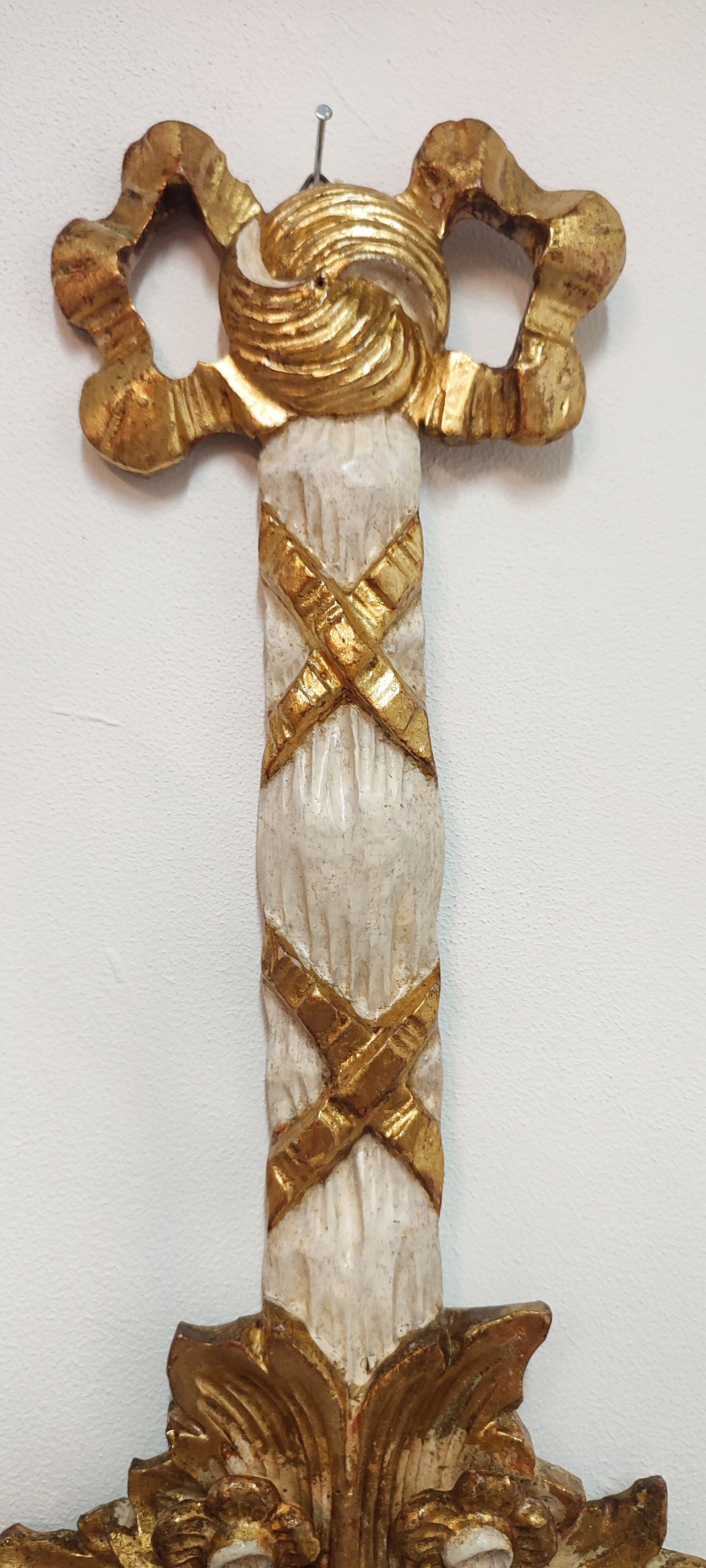 Polychrome beech wood sconces. Spain 1900