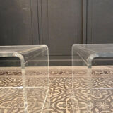 Pair of sofa pieces in plexiglass 1970/1980