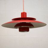 Red vintage Jeka Metaltryk lamp - Danish Modern Design